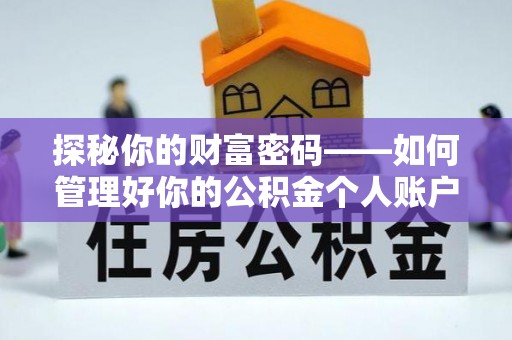 盐埕探秘你的财富密码——如何管理好你的公积金个人账户信息