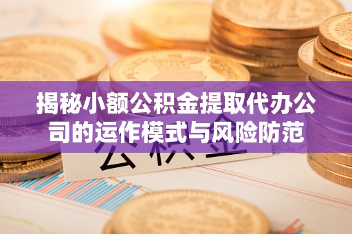 盐埕揭秘小额公积金提取代办公司的运作模式与风险防范