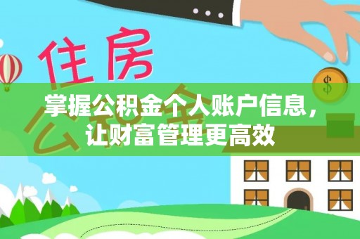 盐埕掌握公积金个人账户信息，让财富管理更高效