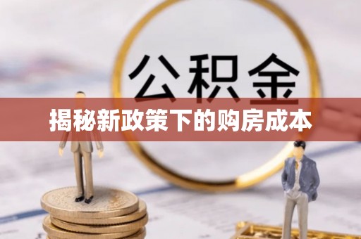 盐埕揭秘新政策下的购房成本