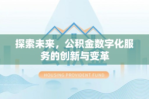 盐埕探索未来，公积金数字化服务的创新与变革