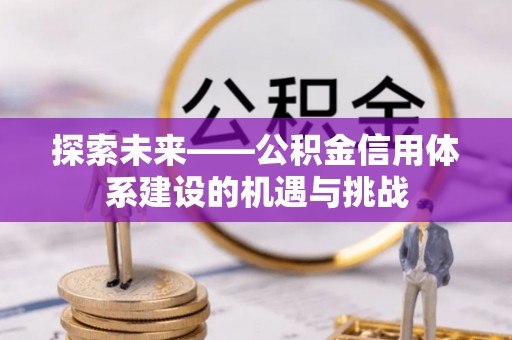 盐埕探索未来——公积金信用体系建设的机遇与挑战