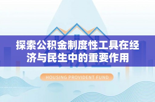 盐埕探索公积金制度性工具在经济与民生中的重要作用