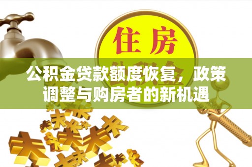 盐埕公积金贷款额度恢复，政策调整与购房者的新机遇