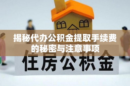 盐埕揭秘代办公积金提取手续费的秘密与注意事项